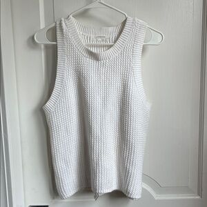 Anthropologie White Knit Tank Top
